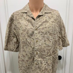 Fieldgear cotton linen Button Short Sleeve floral